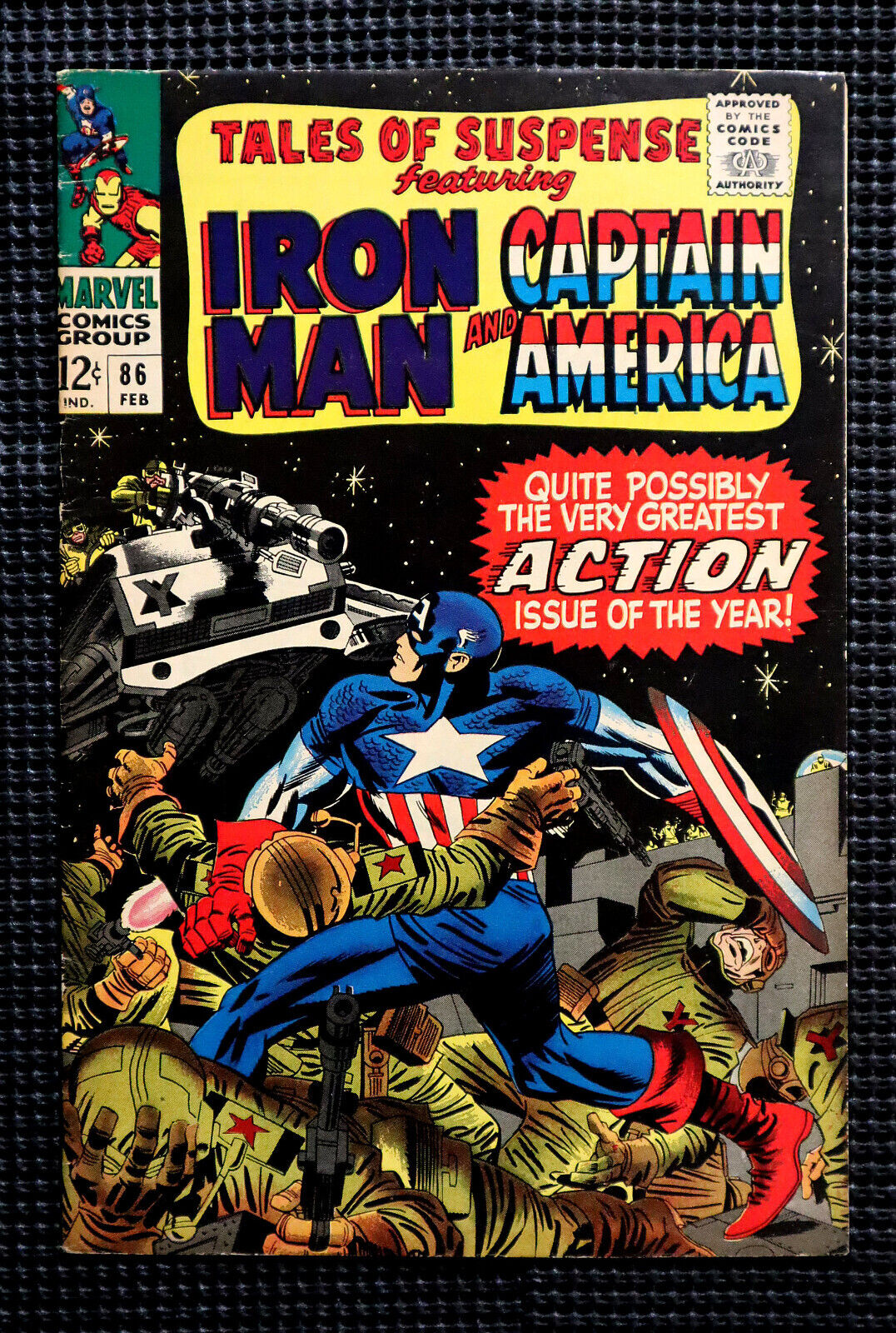 1967 Tales of Suspense 86 Marvel Comics 2/67:Captain America, 12¢ Iron Man cover
