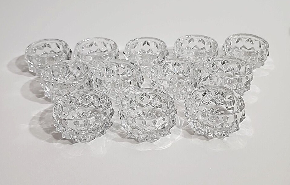 Set of 12 Fostoria American Individual Salt Cellars/Dips Elegant Glass