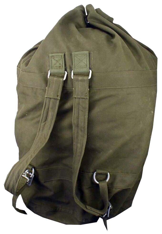 Genuine German Army Seasack Duffel Bag Shoulder Straps Olive Backpack Lockable
