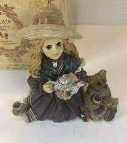 Boyds Bears Yesterdays' Child Whitney with Wilson...Tea Party 1995 With Box