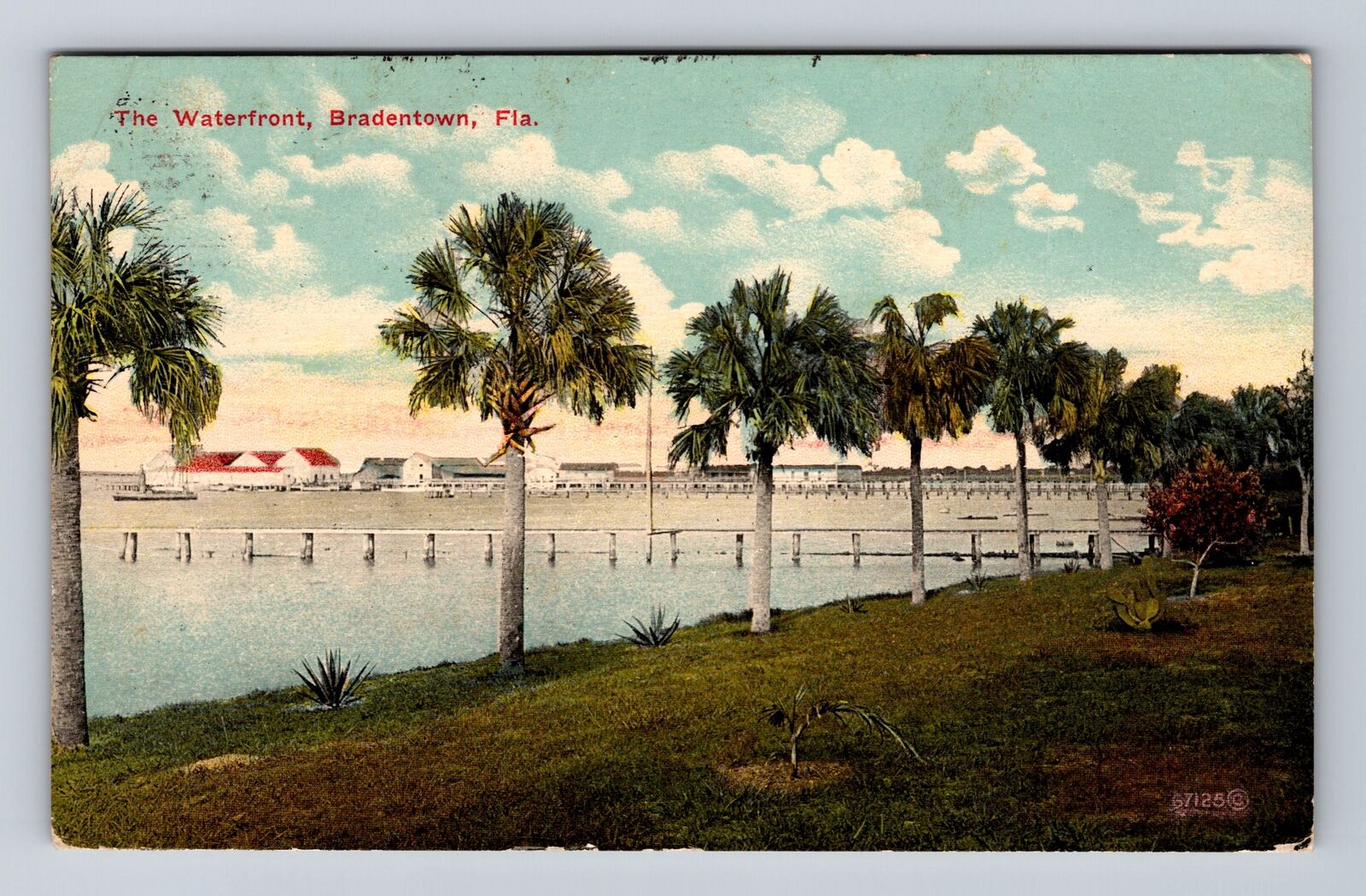Bradenton FL-Florida, The Waterfront Docks-Pier, Antique Vintage c1912 Postcard