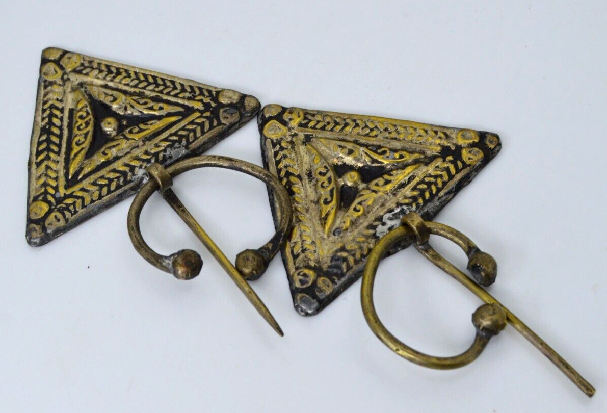 Lot Of 2 Ancient Solid Bronze Pendant Style Roman RARE Necklace Amulet Authentic