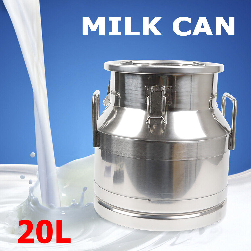 20-60L Milk Bucket Stainless Steel Storage Transport Can Barrel Milk Canister