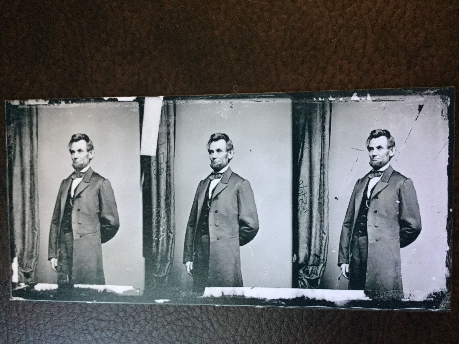 Triple Tripich  Of Abraham Lincoln Historical President Civil War tintype C793RP