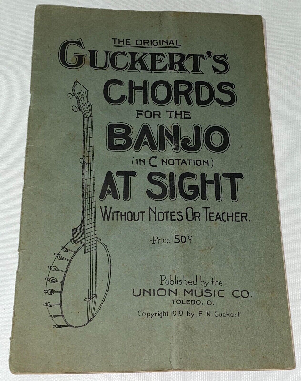 Antique American WWI Era Guckert\'s Chords for the Banjo Sheet Music C.1919 US