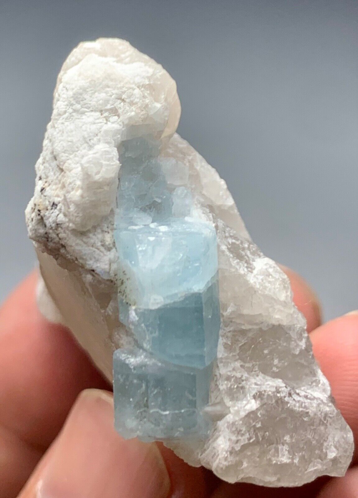 245 Cts Top Terminated Aquamarine Crystal with Smoke Quartz  From SkarduPakistan