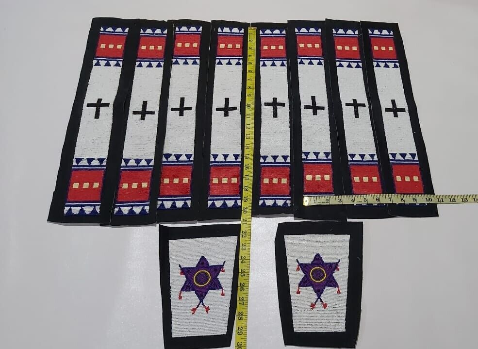 Handmade Old American Style Sioux Beadwork for Powwow War Shirts Legging BWS39