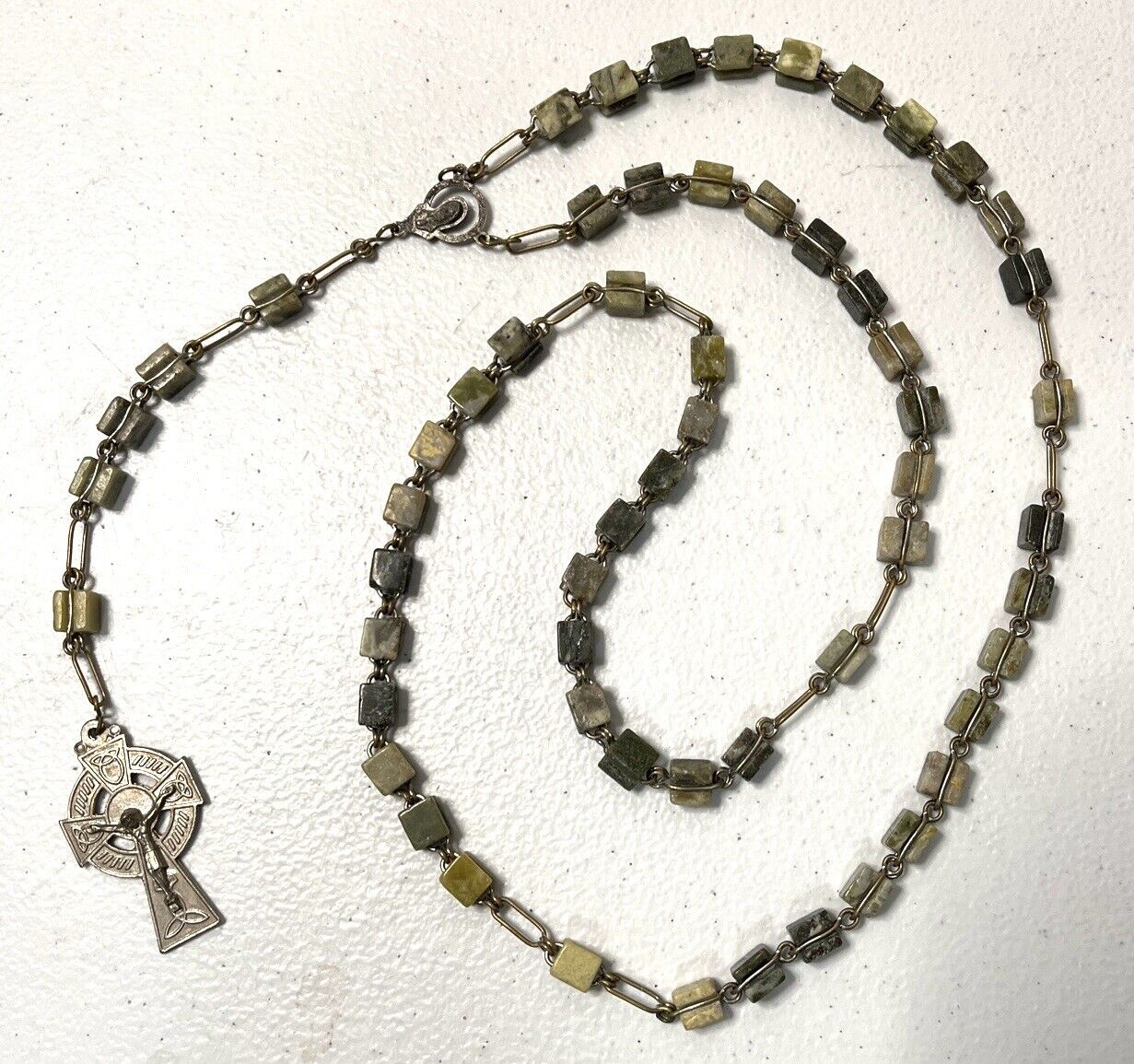 Irish Connemara Marble Rosary Prayer Beads Handcrafted in Ireland by J.C.Walsh 