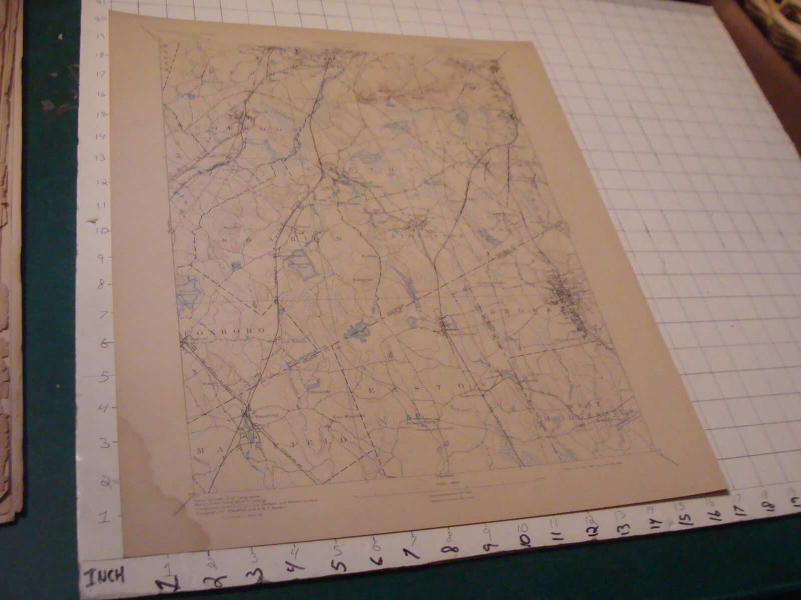 Original Vintage Map: 1898 Massachusetts DEDHAM Sheet, aprox 20 X 16\
