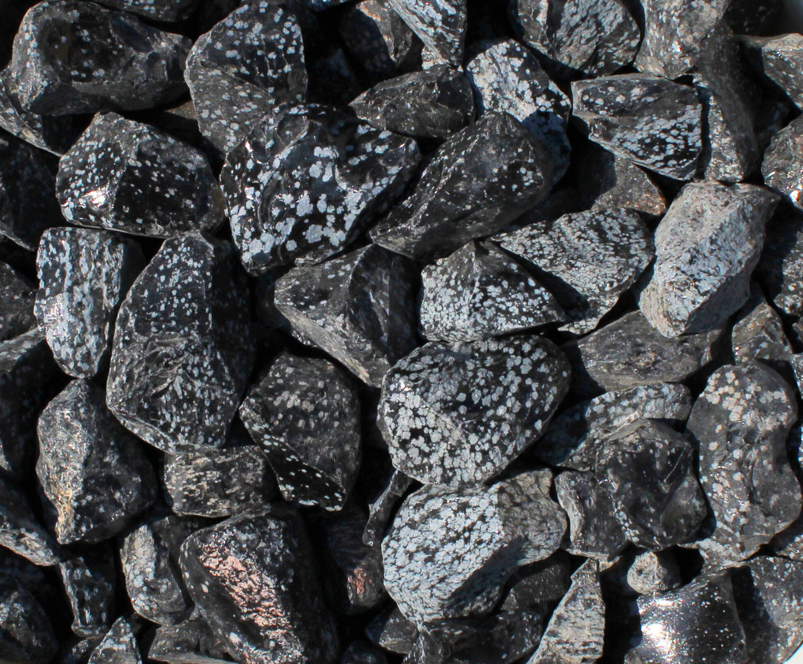 Snowflake Obsidian - Rough Rocks for Tumbling - Bulk Wholesale 1LB options