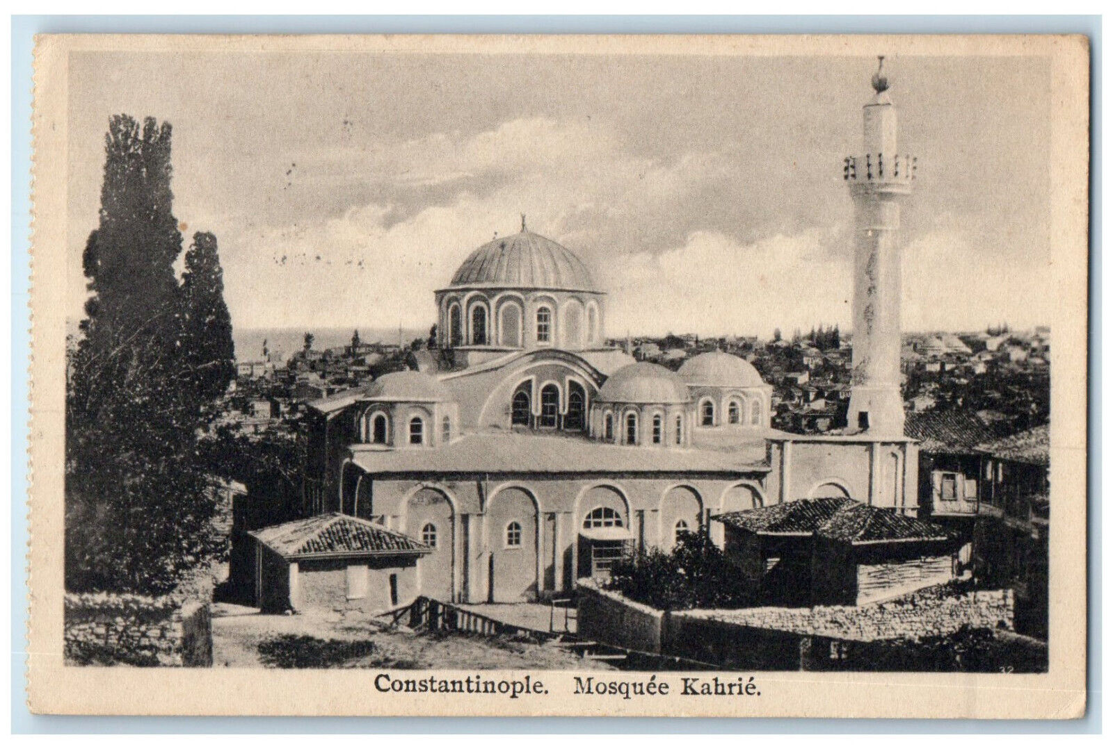 1930 View of Kahrie Mosque Constatinople  Istanbul Turkey Vintage Postcard