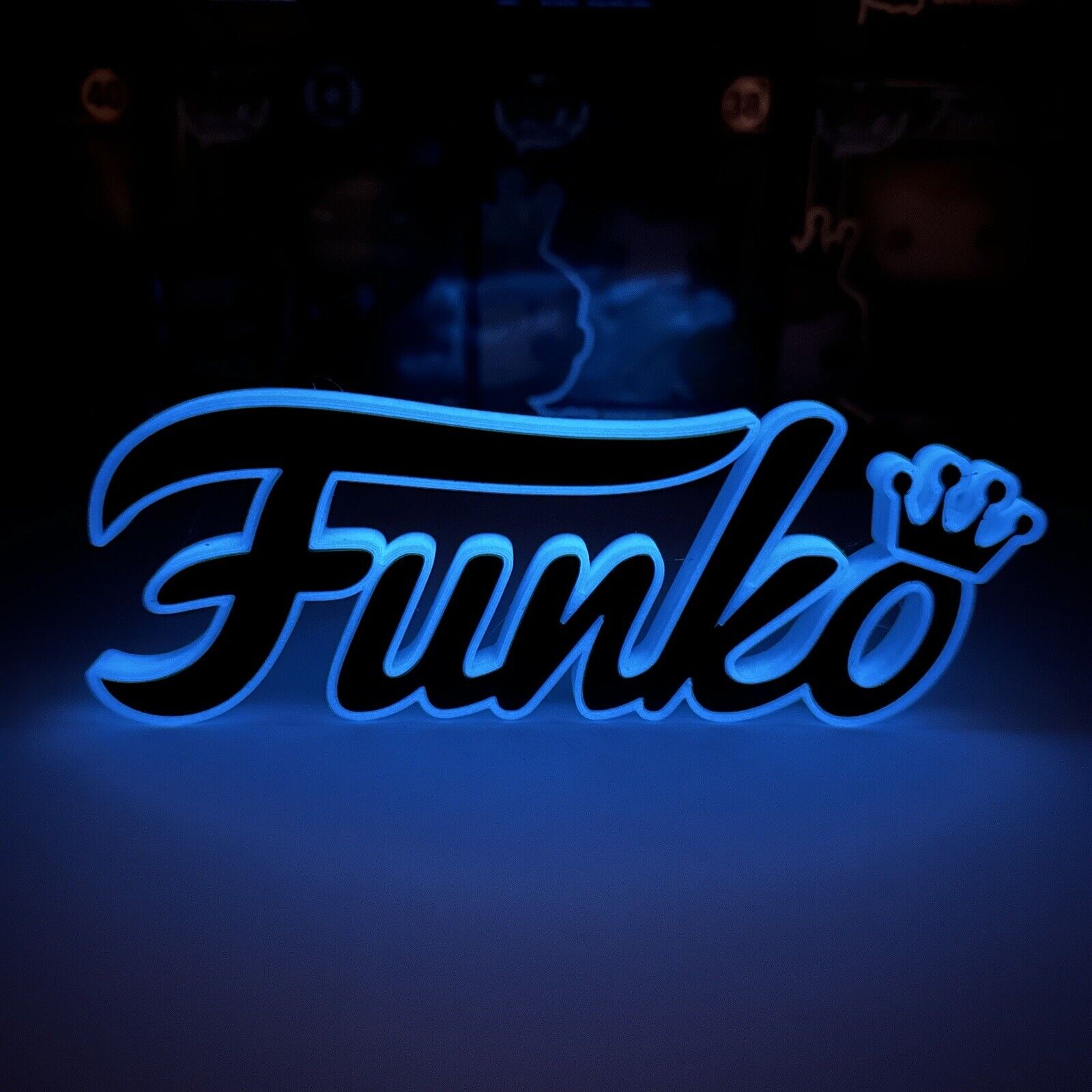 3D Printed GITD (BLUE)  - 8.6 INCH - FUNKO Fan Sign for your Funko Pops