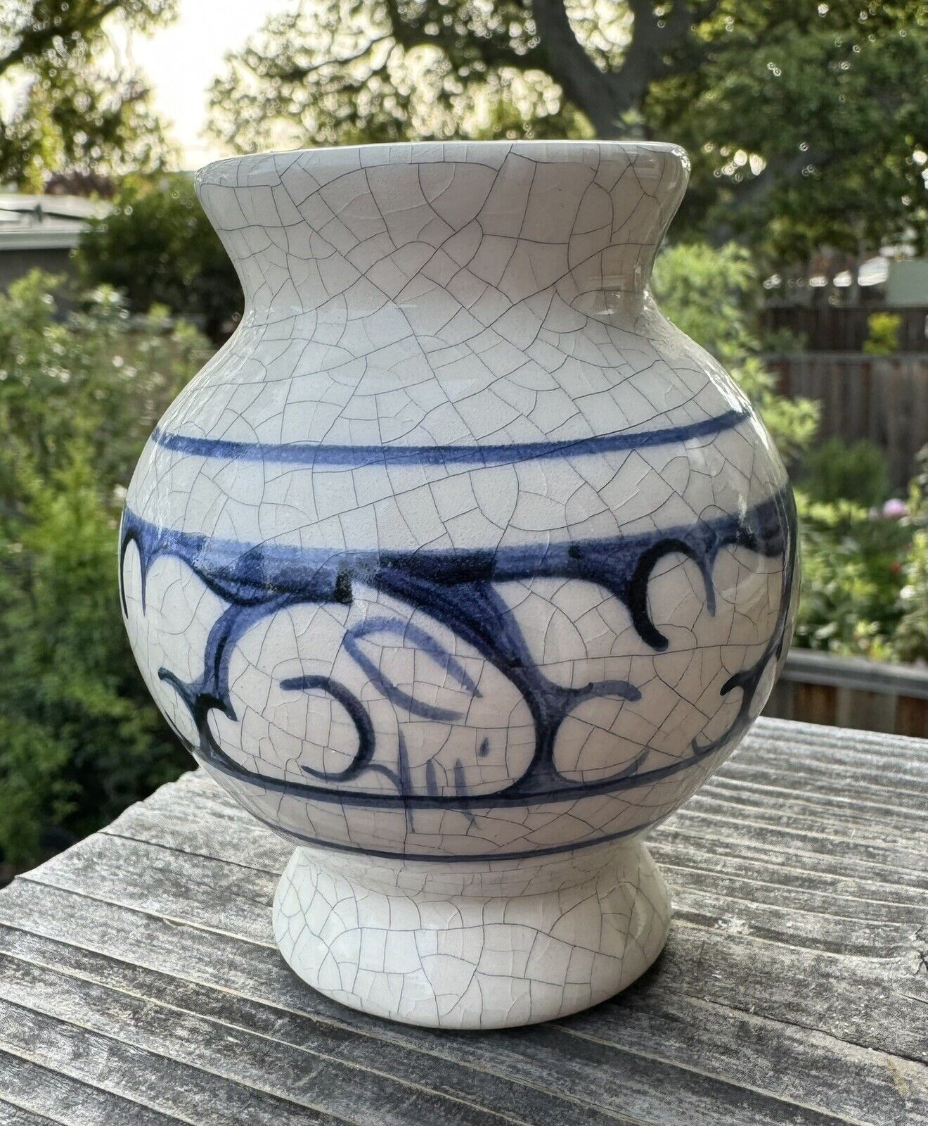 Vtg Dedham Pottery (The Potting Shed) Crackleware Rabbit 3.5” Hand Painted