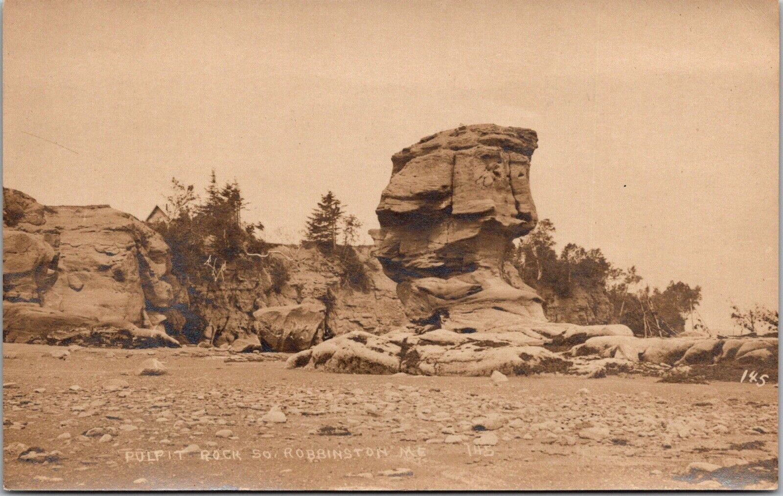 1920s Robinston Maine Pulpit Rock RPPC real Photo postcard T24