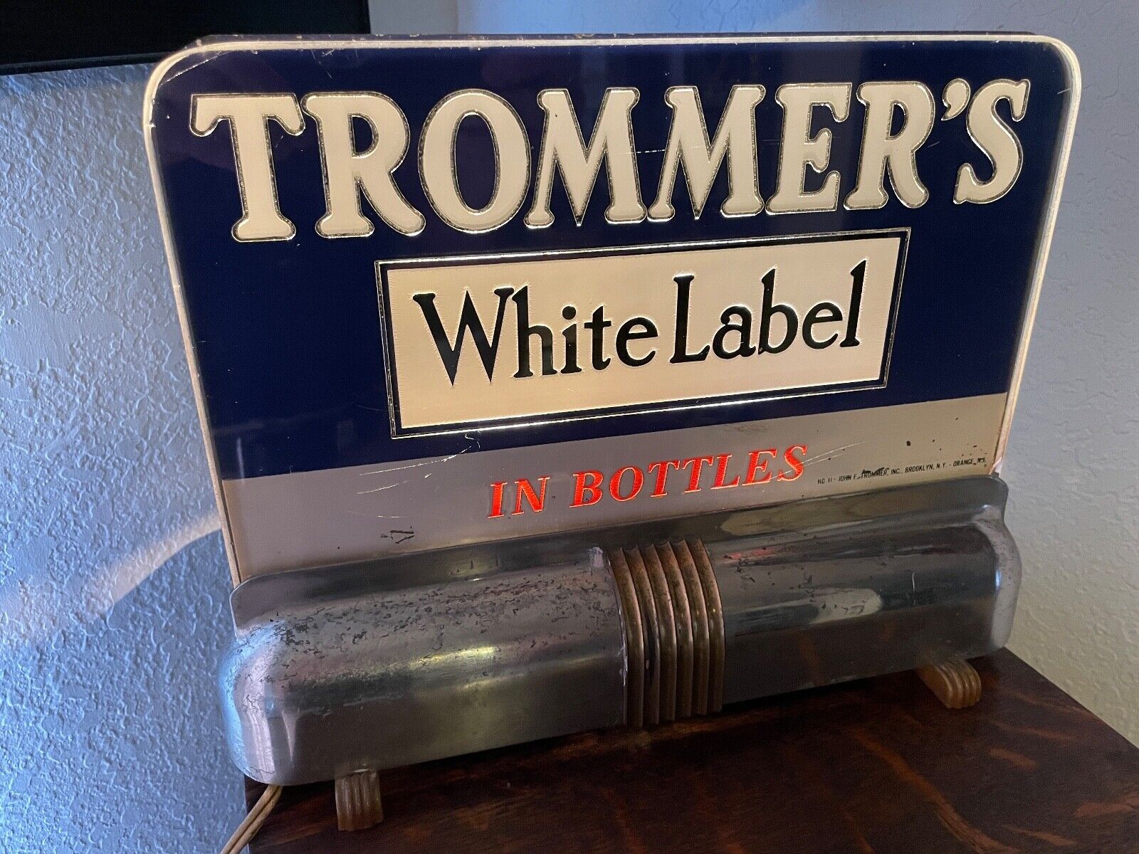 Rare 1940\'s Vintage Lighted Trommer\'s Beer Countertop Sign Price Brothers Nice