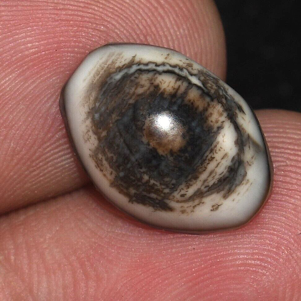 Genuine Ancient Tibetan Himalayan Agate Stone Luk Mik Dzi Goat Eye Bead