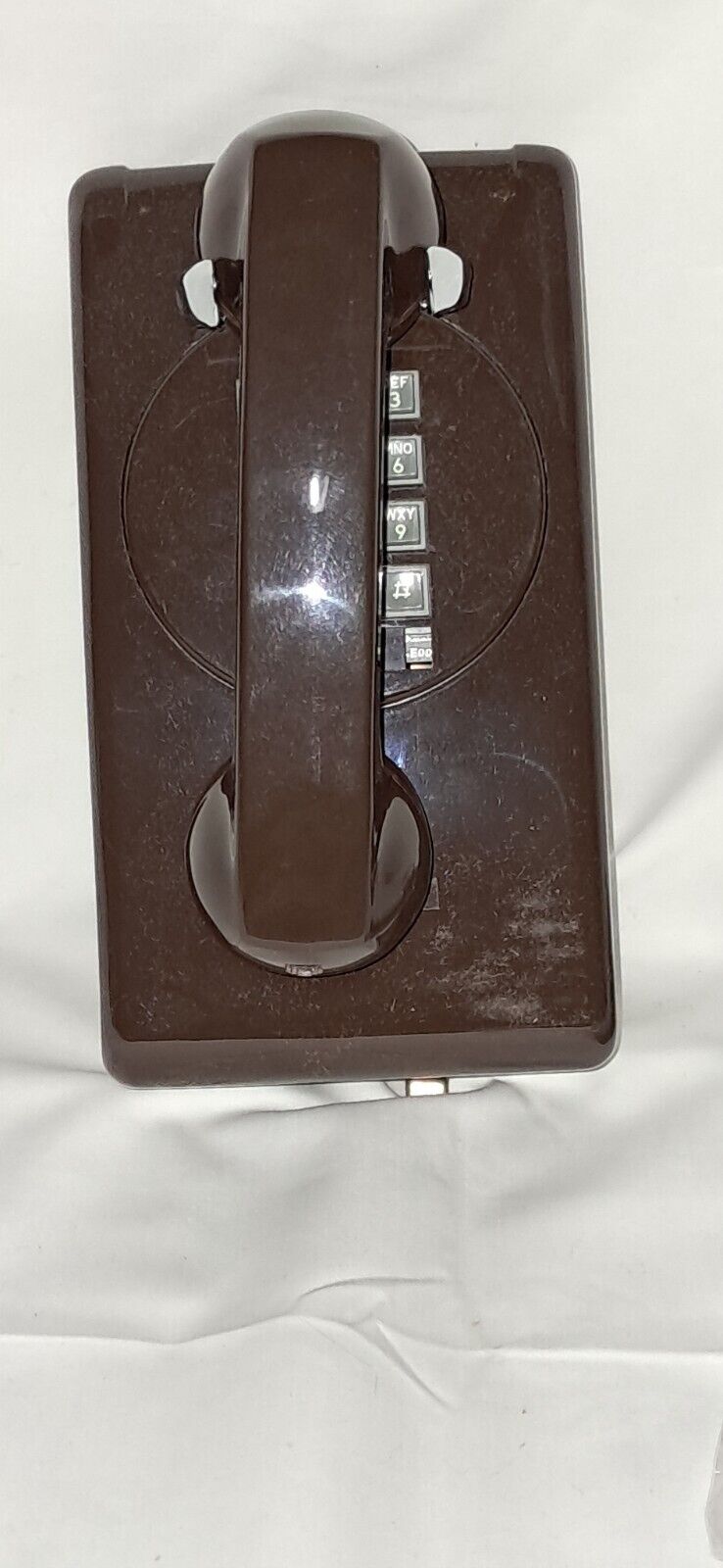Vintage NOS Stromberg-Carlson Brown Push Button Wall Telephone 