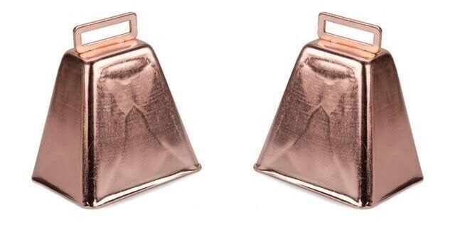 One Large Metal COW BELL Copper Finish 3\
