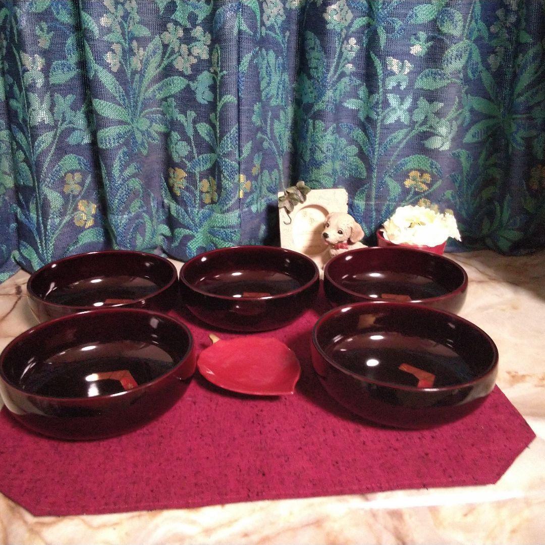Sakurai Lacquerware Small Bowl 5 Guests Red Plate Present