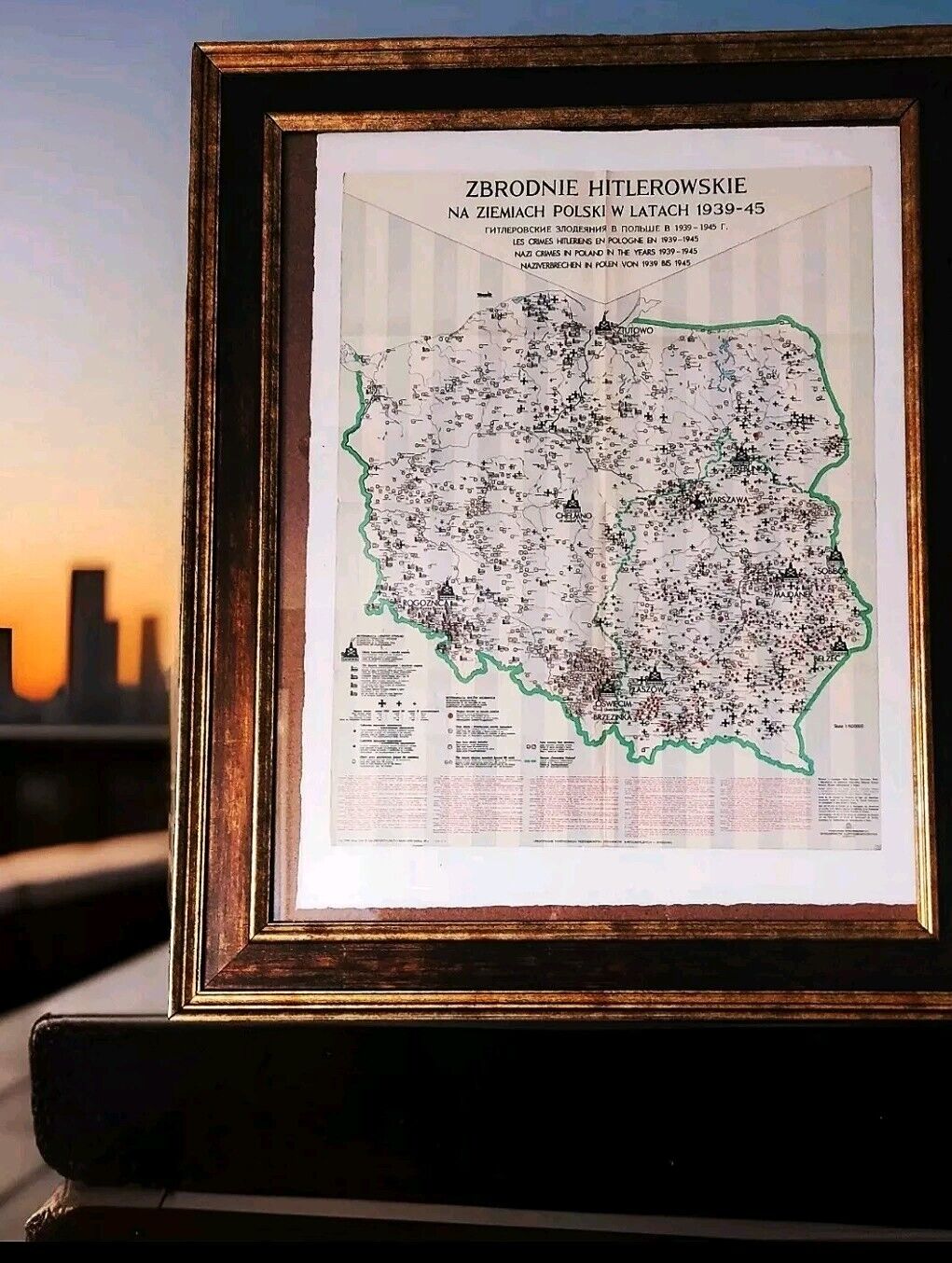 V🌟RARE🌟 Poland  NAZI WORLD War II Holocaust Map - Original History Military 
