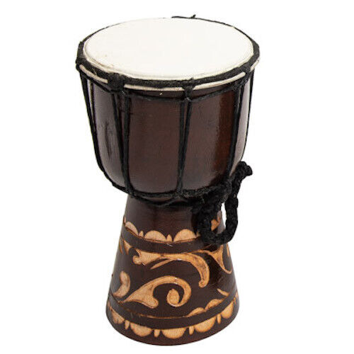 Tribal African Djembe Drum, 7 3/4
