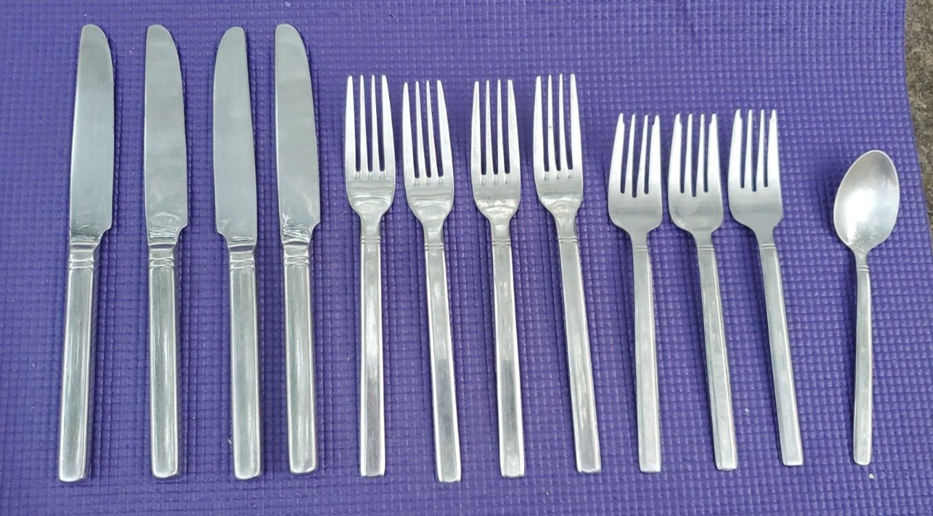 12-Cuisinart Seminary 18/10 Stainless Flatware DINNER FORKS SALAD FORKS KNIVES