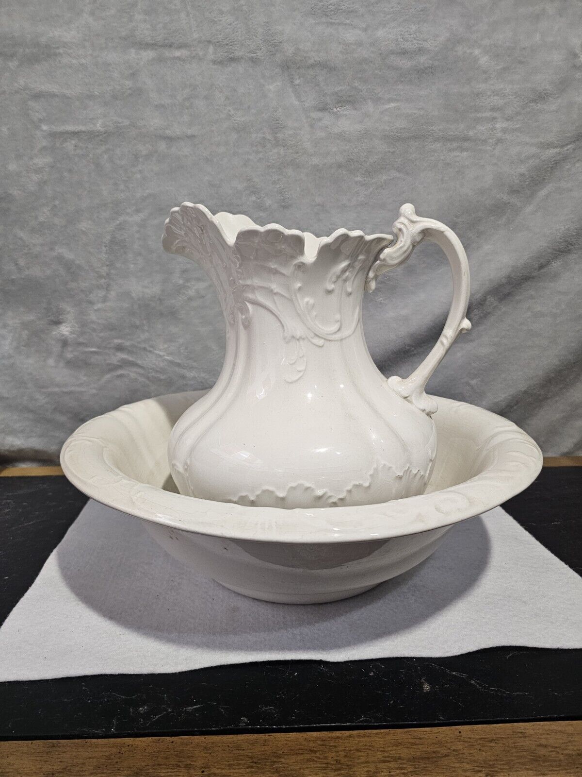 Vintage Semi Porcelain Pitcher & Bowl