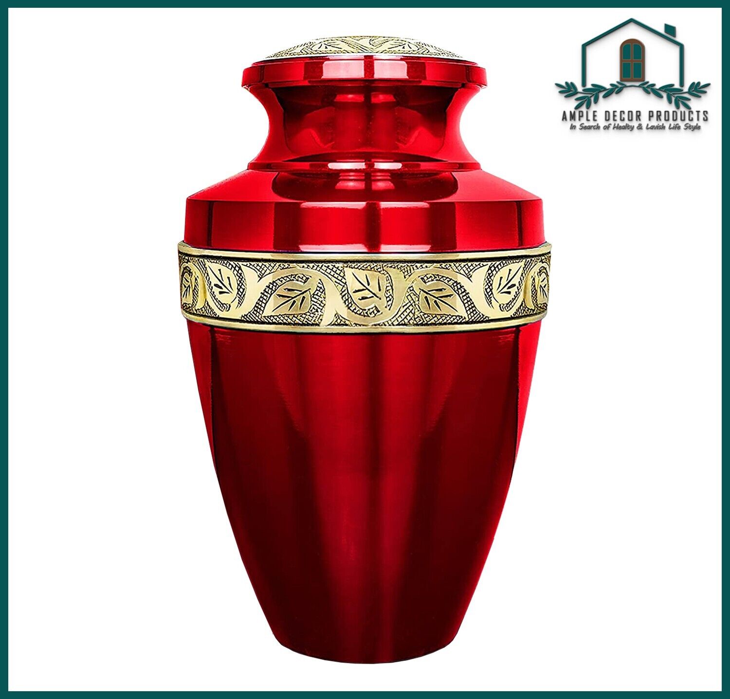Brass Cremation Urns for Human Ashes Elegant Decorative Urns Large Size 300 lbs.
