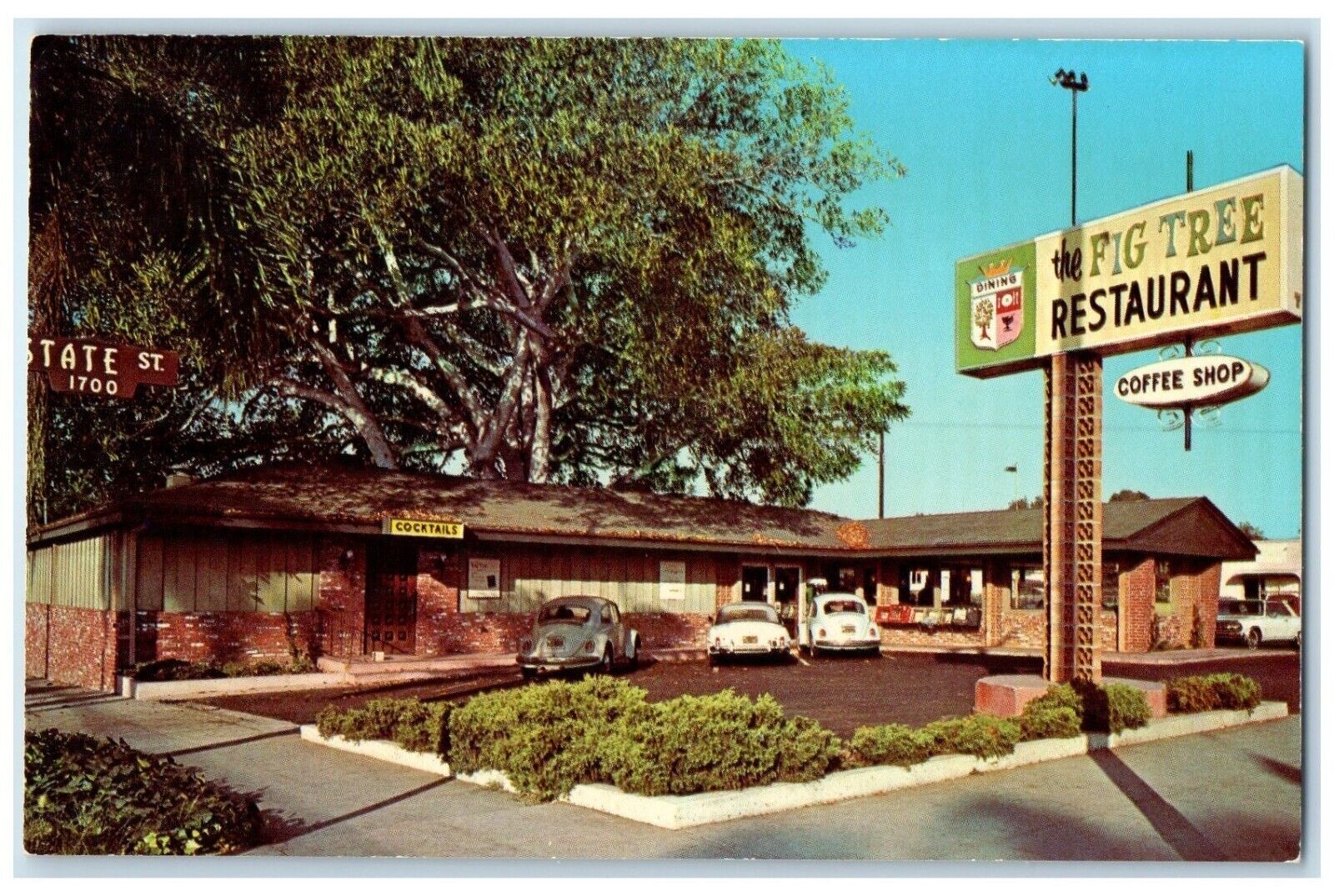 c1930's The Fig Tree Restaurant Coffee Shop Santa Barbara California CA Postcard