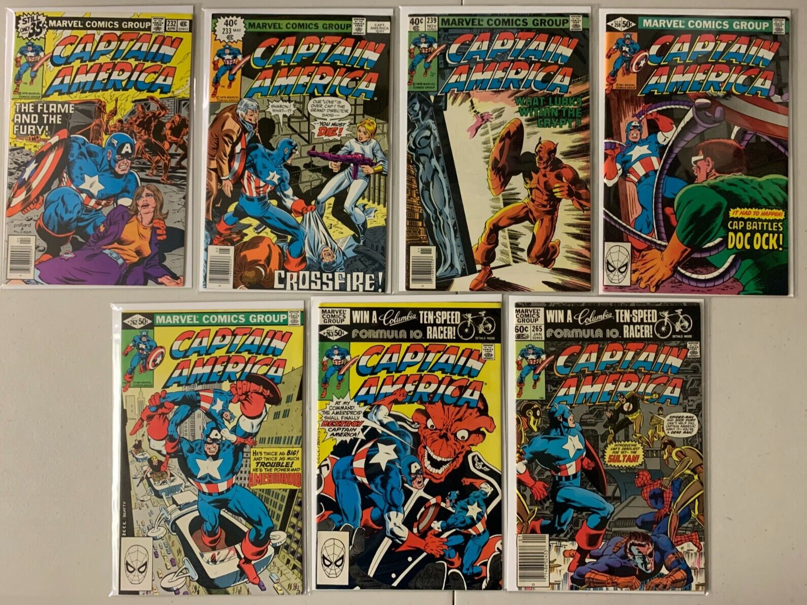 Captain America lot #232-265 7 diff (1st series) 6.0 FN (1979-82)