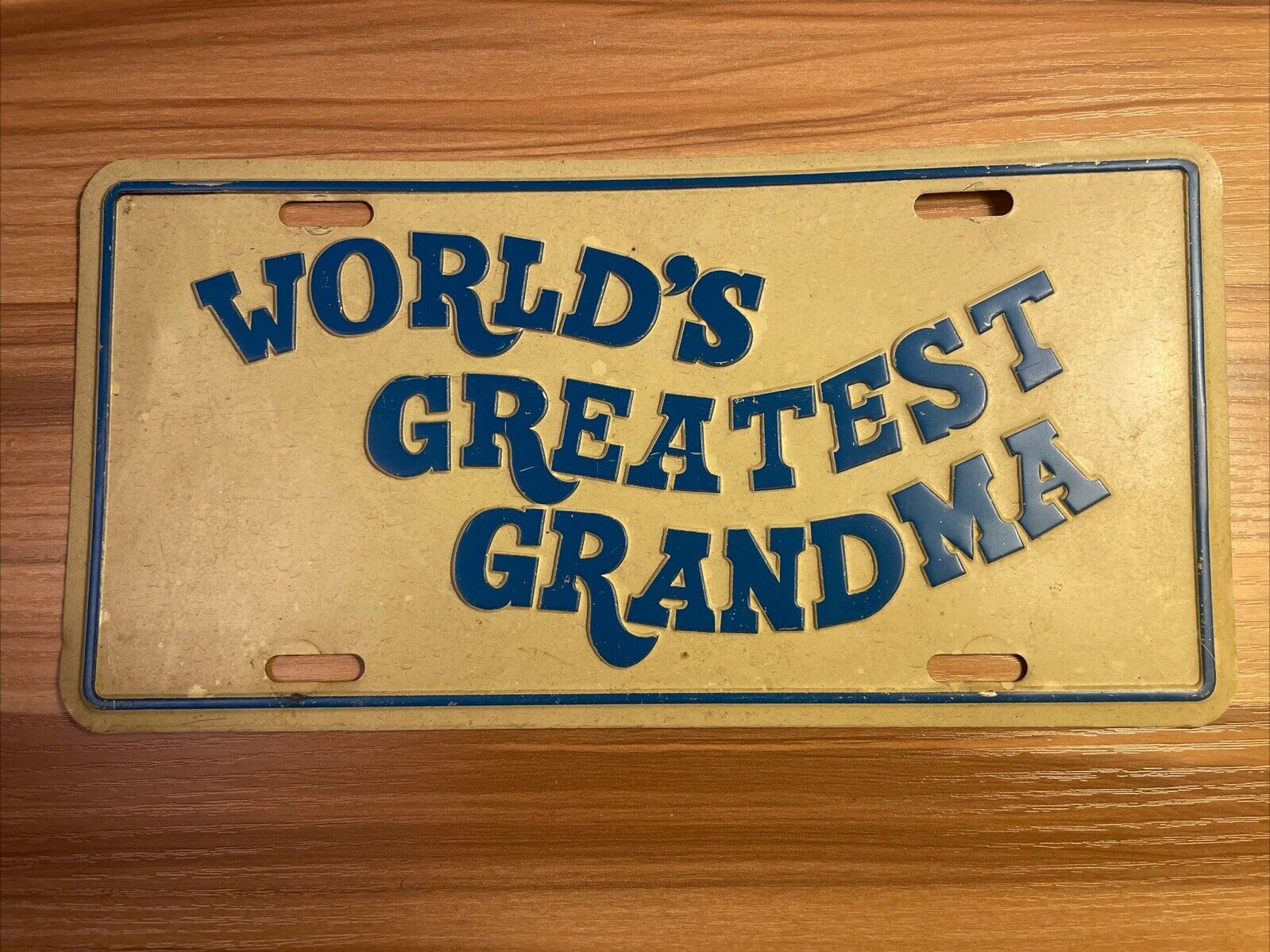 Vintage World's Greatest Grandma License Plate - Tin