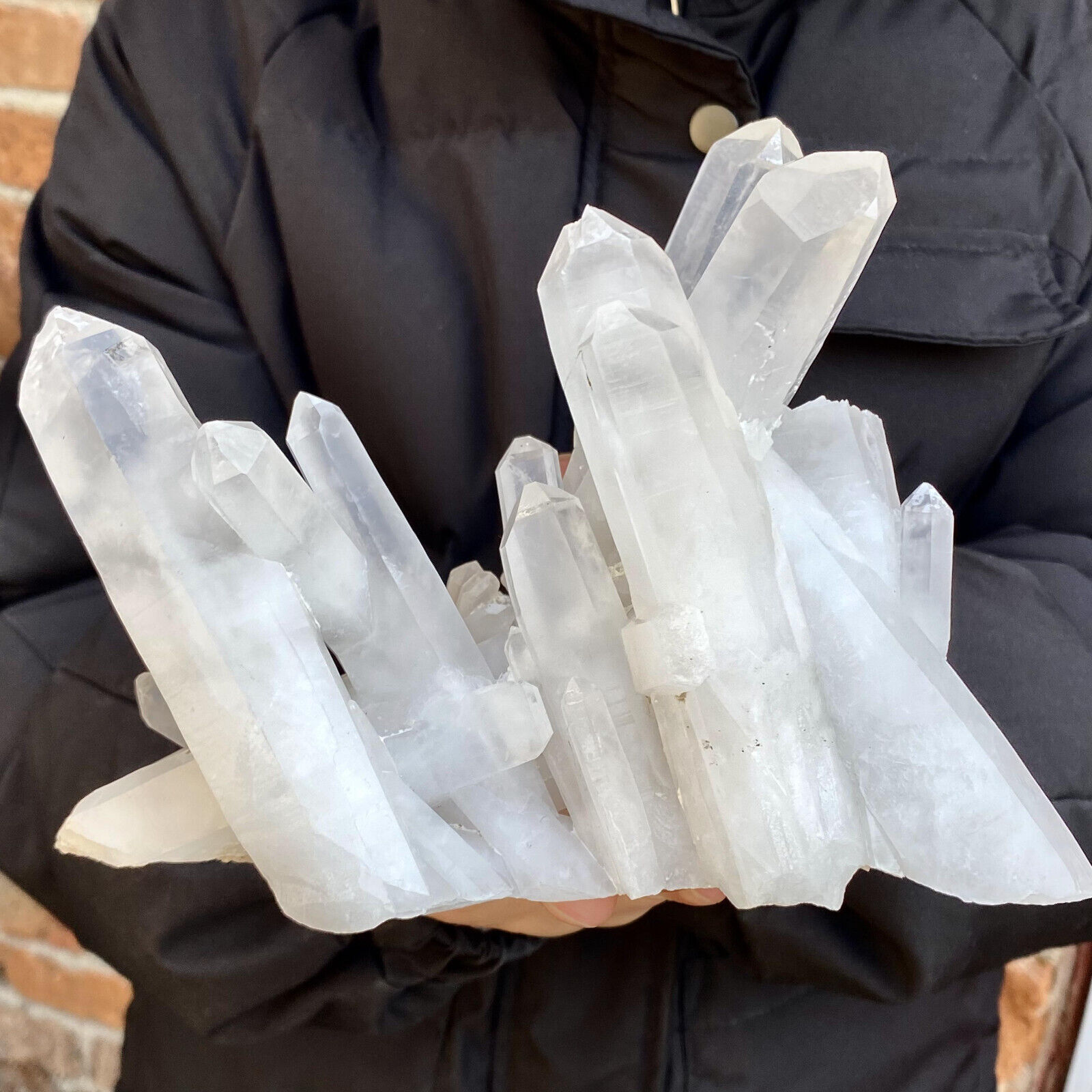 3LB A+++Large Natural white Crystal Himalayan quartz cluster /mineralsls