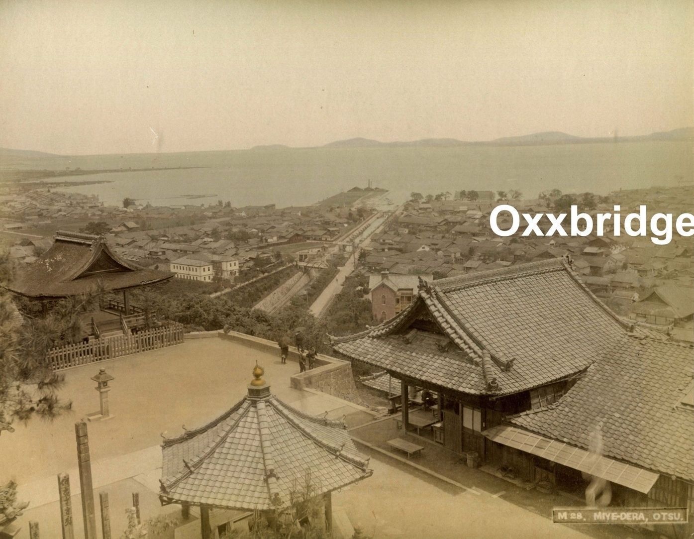 OTSU SHIGA JAPAN PHOTO 1880 Albumen MEJI MIIDERA TEMPLE Mount Hie BIWA LAKE