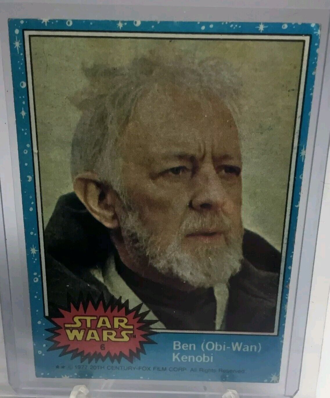 1977 Ben (Obi-Wan) Kenobi Topps BLUE SERIES ONE STAR WARS CARD #6
