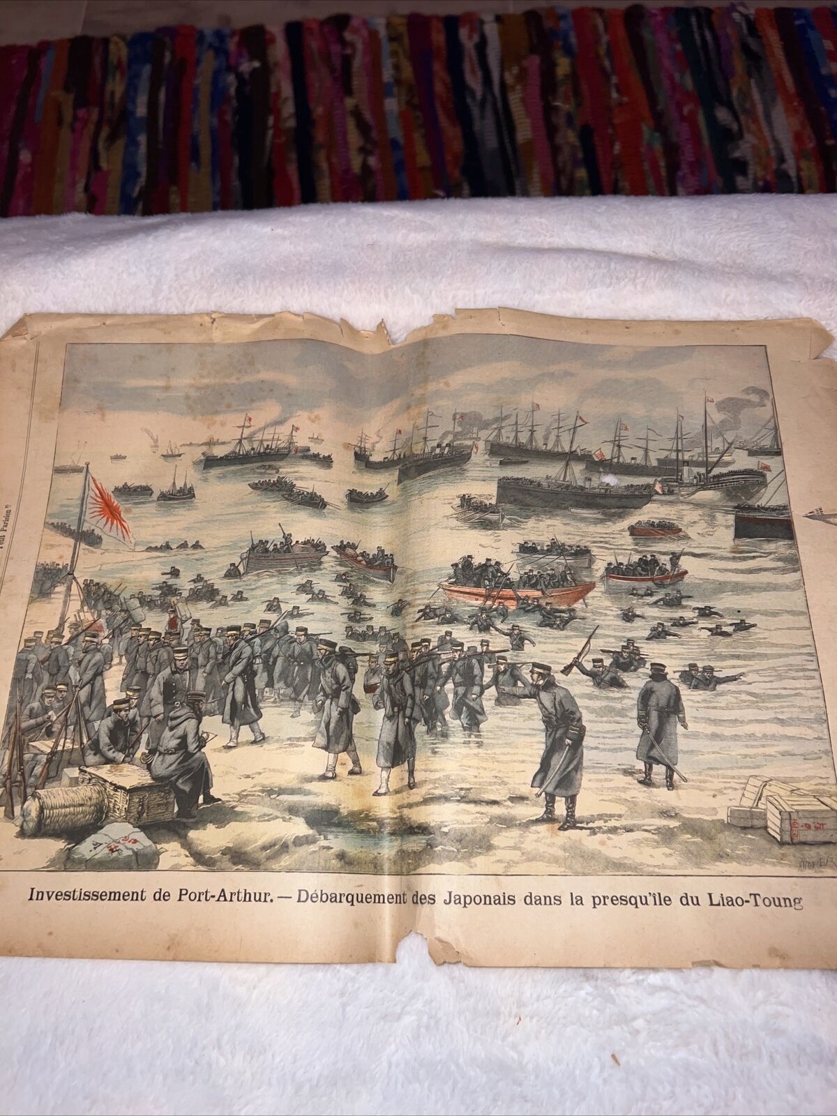vintage newspaper illustration Investissement de Port-Arthur fd87