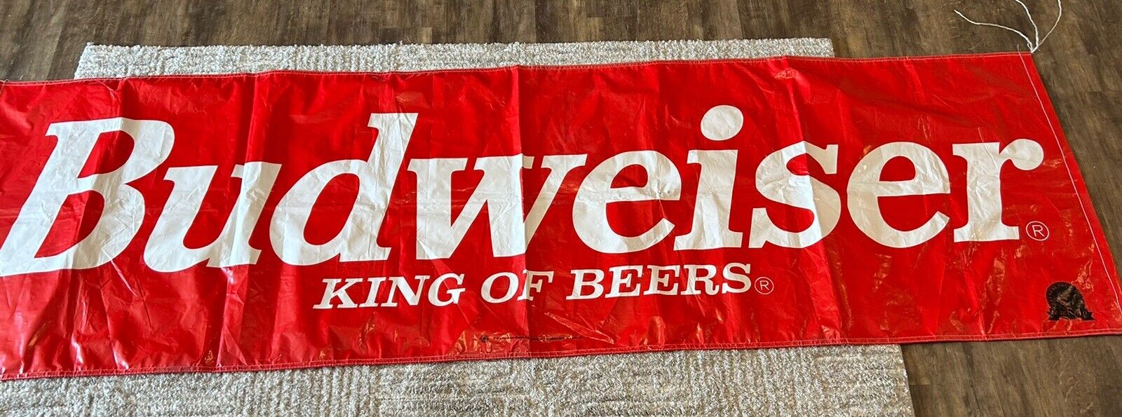 Vintage Budweiser King Of Beers Vinyl Banner Made In 1992 Red & White