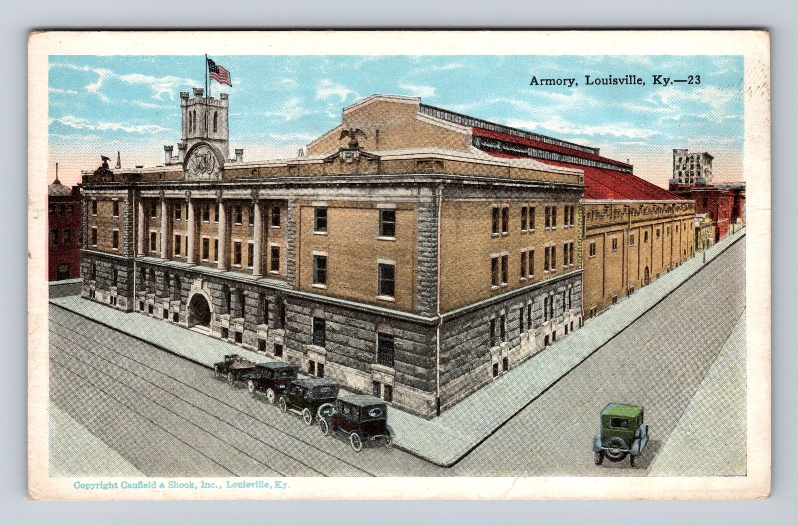 Louisville KY-Kentucky, Armory, Antique, Vintage Souvenir Postcard