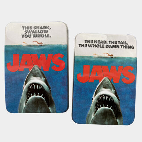 Boston America - Jaws Candy Tins - SET OF 2 STYLES (Sour Cherry Shark Teeth)