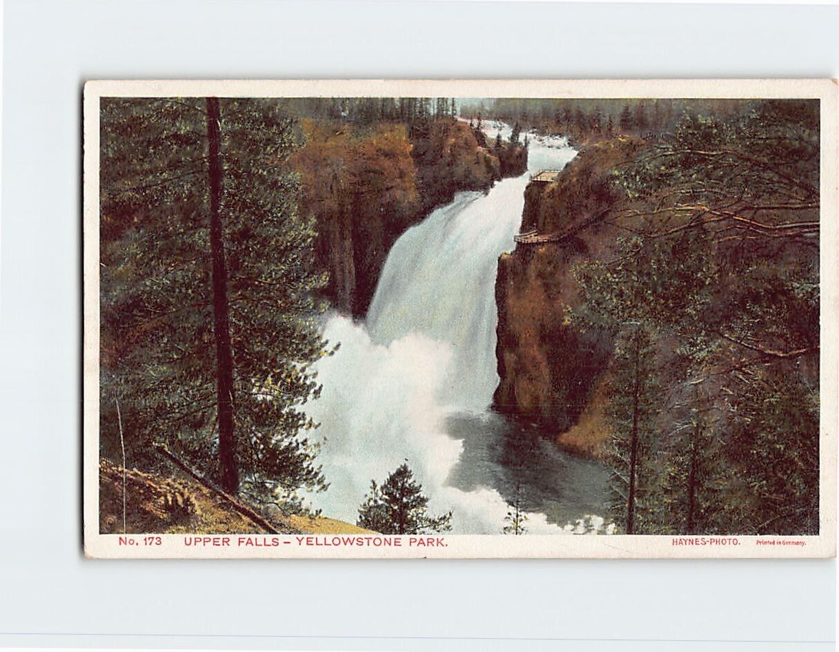 Postcard Upper Falls Yellowstone Park Wyoming USA