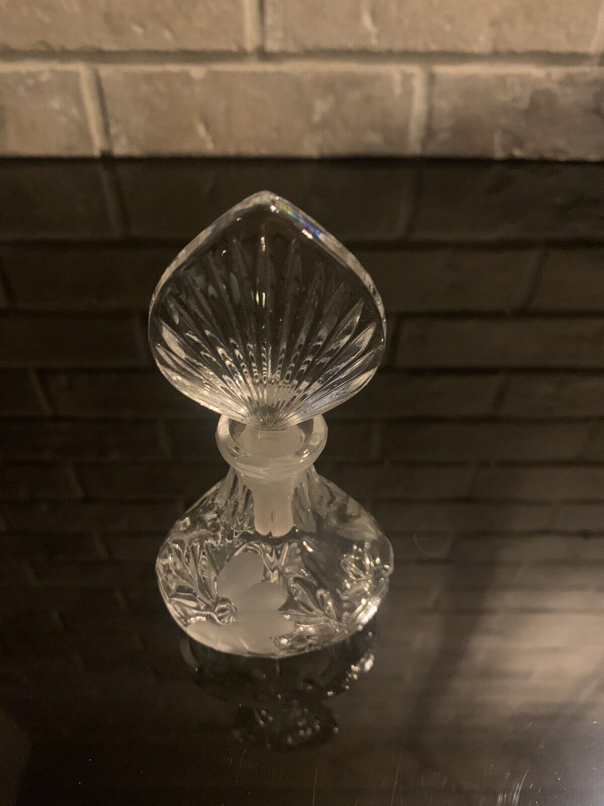 Vintage Princess House Etched Crystal Perfume Bottle