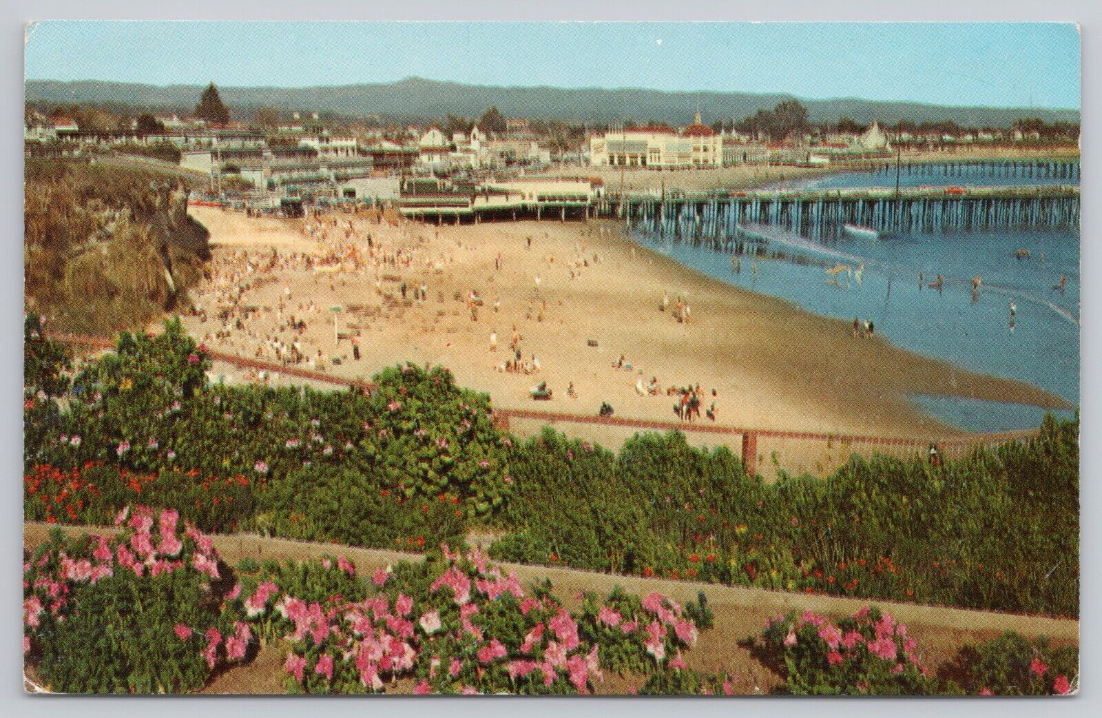 Santa Cruz California, Cowell Beach Municipal Pier Casino, Vintage Postcard