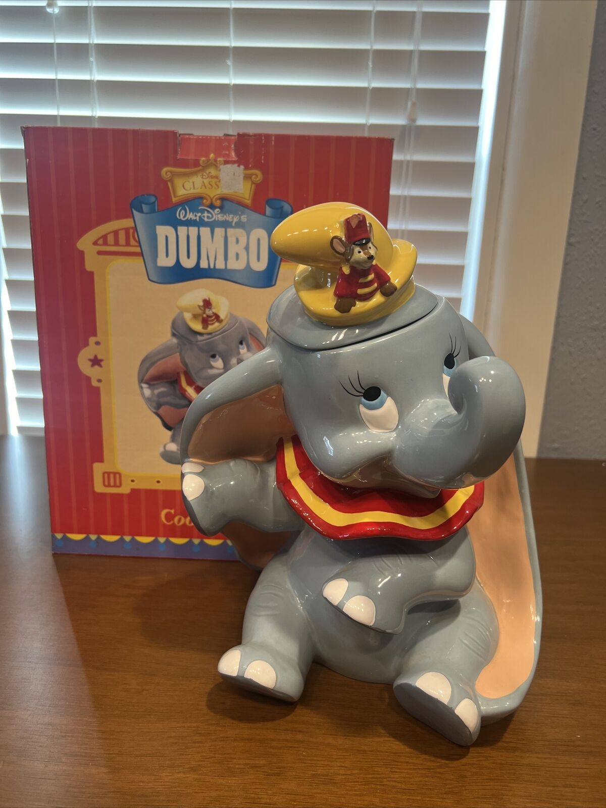 Walt Disney 1997  Treasure Craft Dumbo Timothy Mouse Ceramic Cookie Jar 12\