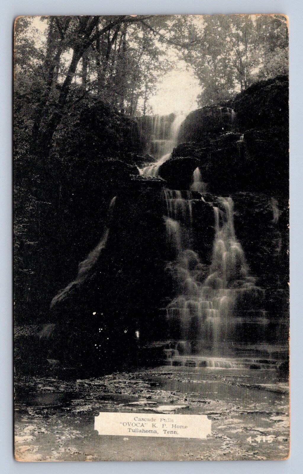 K4/ Tullahoma Tennessee Postcard c1940s Cascade Falls K of P Home 160