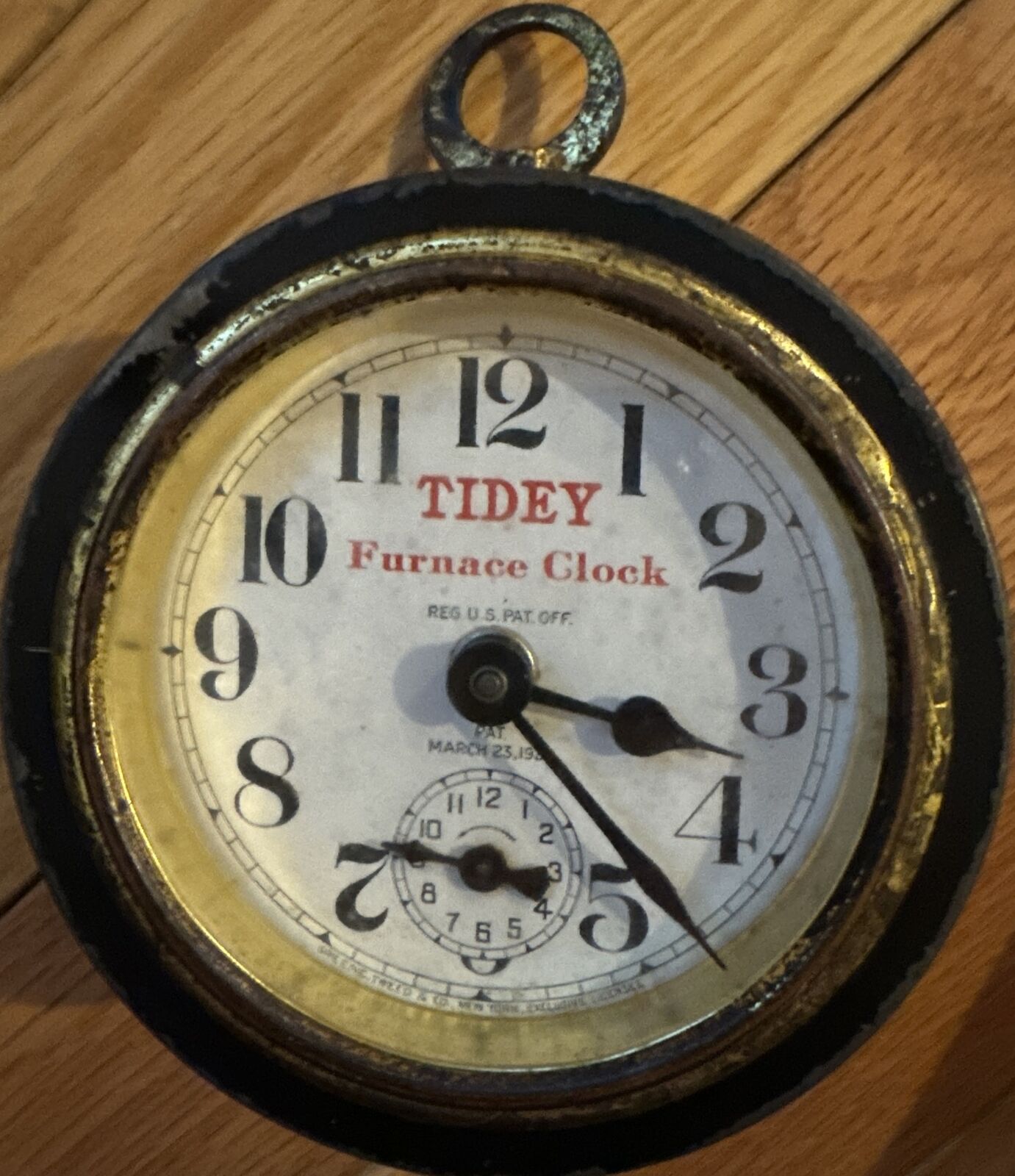 Vintage And Rare Tidey Furnace Clock Over 100 Years Old Great Running Condition
