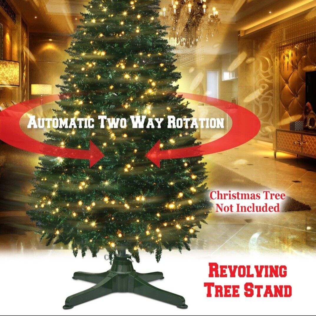 Revolving Christmas Tree Stand, No Twisting Cord, Back & Force Rotation 