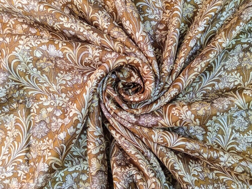 Pure Silk Fabric By The Yard Dress Making Cloth Collage Vintage Material PSF1728