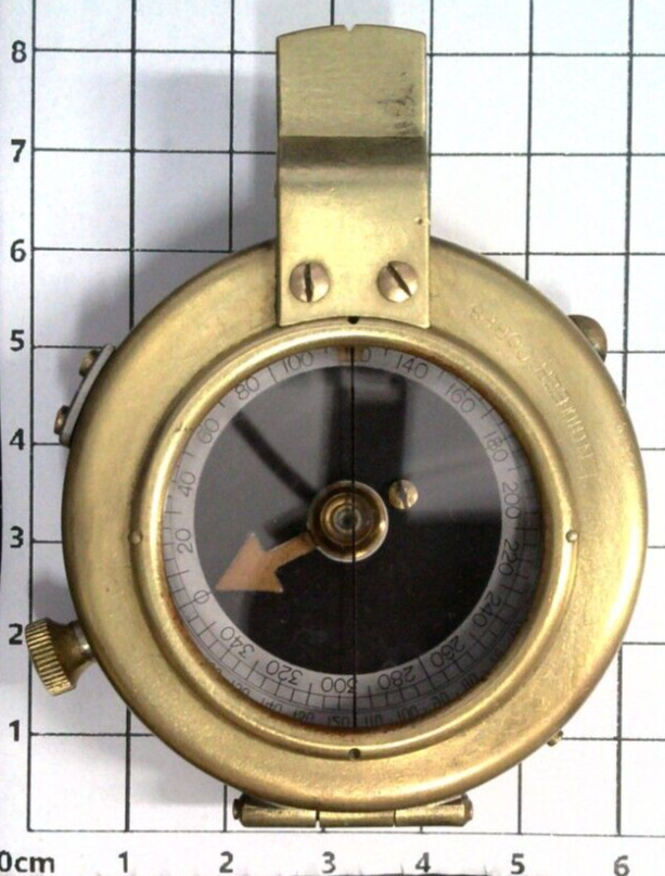 Antique WW1 1918 Civil Engineer Corps C-E Brass Field Compass #42780 Working