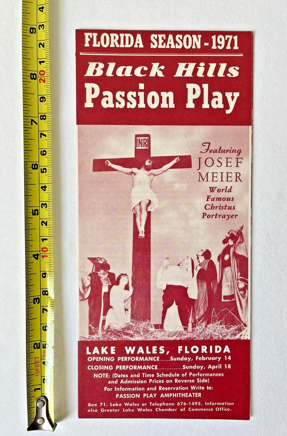 VTG 1971 Lake Wales Florida Black Hills Passion Play FL Winter Season Brochure