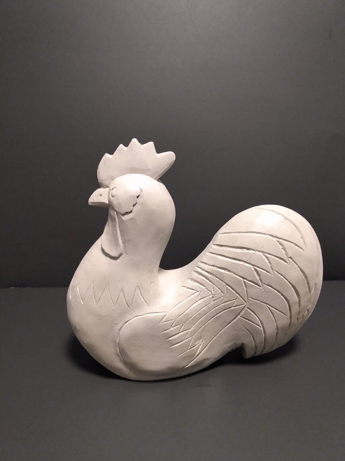 Farmhouse Vintage Handmade wood carved rooster 