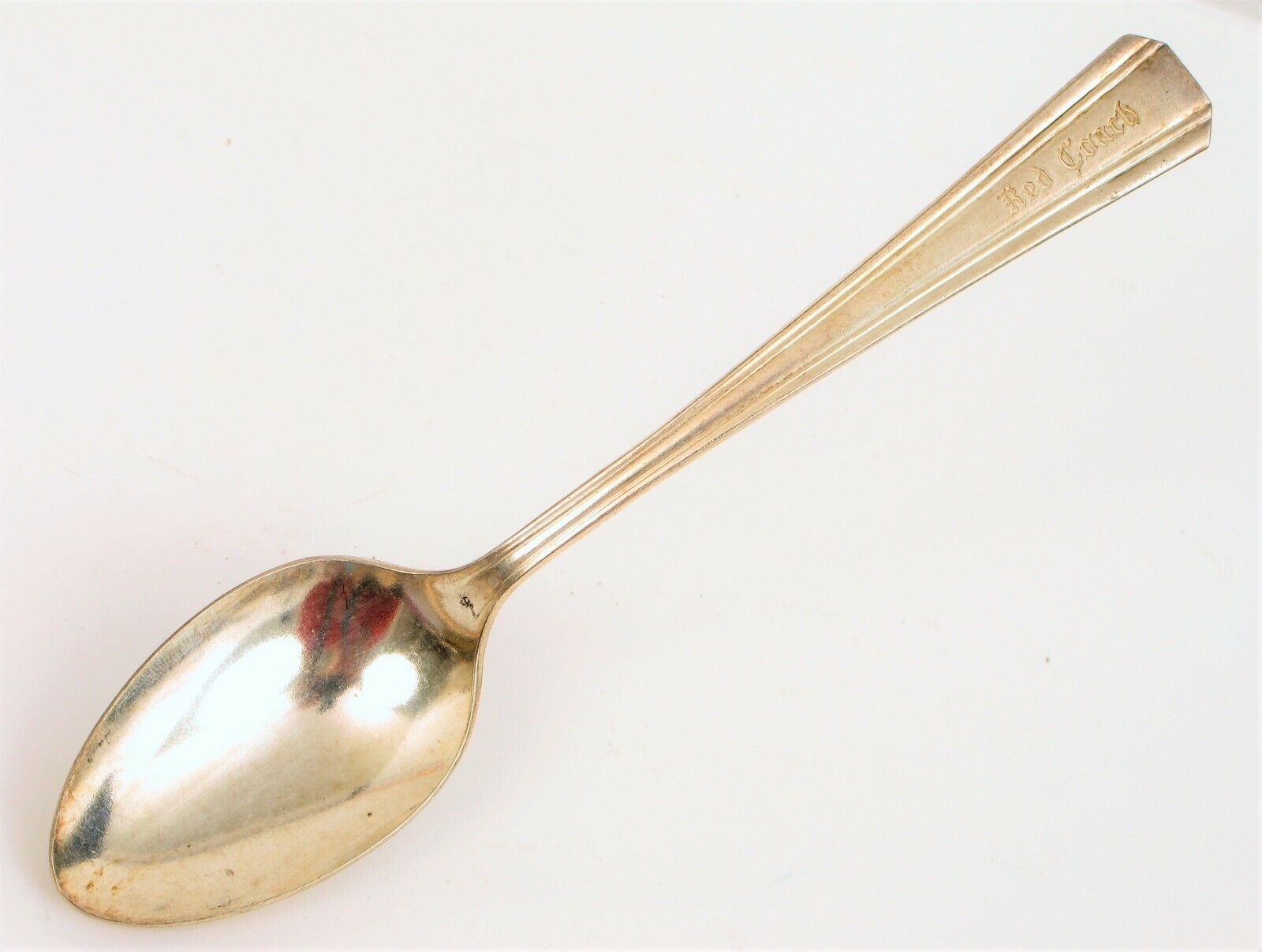VINTAGE COLLECTIBLE SPOON ADVERTISING RED COACH INN ROGERS HOTEL PLATE ONEIDA 